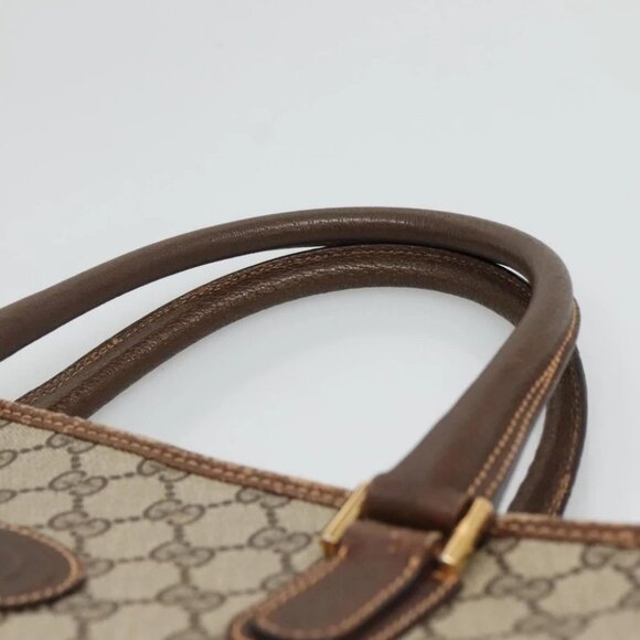 GUCCI GG Supreme Tote Bag PVC Beige Gold Auth am8712 - Picture 11 of 16